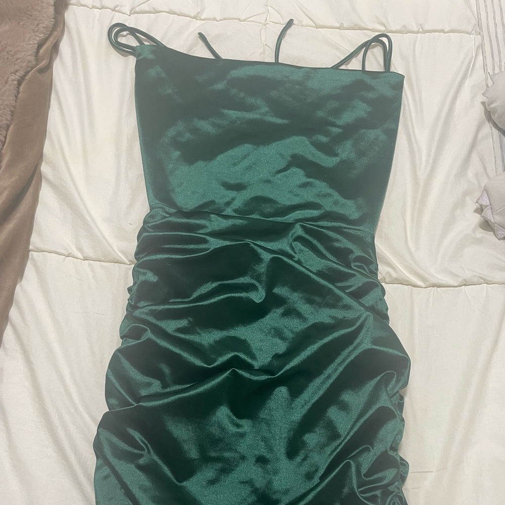 Windsor Emerald Satin Strapless Dress